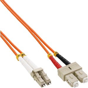 InLine® LWL Duplex Kabel, LC/SC, 50/125µm, OM2, 25m 88638