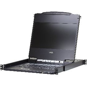 ATEN CL6700MW DE Single Rail 17,3"-LCD Konsole (USB, HDMI / DVI / VGA) DE-Layout 60699P