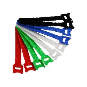 InLine® Kabelbinder 12x330mm, Klett-Verschluss, 10er, 5 versch. Farben 59943H
