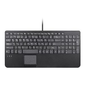 Perixx PERIBOARD-534 H DE, Kabelgebundene USB Tastatur - mit Touchpad und 2x Hub 57156G