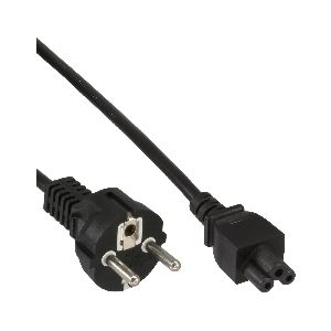 InLine® Netzkabel für Notebook, 3pol Kupplung, schwarz, 0,3m 16656T