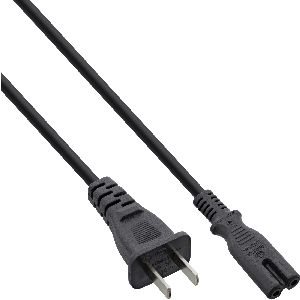 InLine® Netzkabel, Netzstecker China auf Euro 8 C7 Stecker, schwarz, 1,8m 16654T