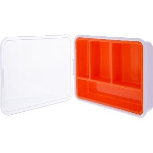 InLine® Kleinteilebox, 4 Fächer, Abmessungen: 180x140x40mm, orange 43009H