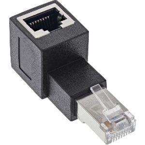 InLine® Patchkabel-Adapter Cat.6A, RJ45 Stecker/Buchse, 90° nach oben gewinkelt 69991A