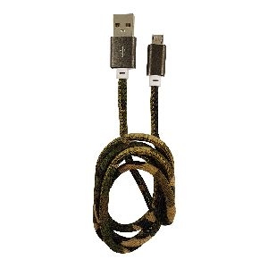 LC-Power LC-C-USB-MICRO-1M-5 USB A zu Micro-USB Kabel, Camouflage grün, 1m 31332E