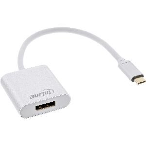 InLine® USB Display Konverter, USB-C Stecker zu DisplayPort 4K/60Hz silber 64102S