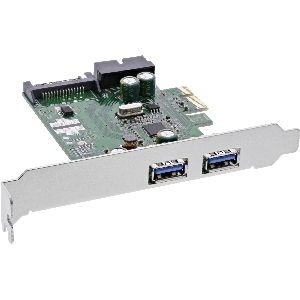 InLine® Schnittstellenkarte, 2x+2x USB 3.0, PCIe, mit SATA Strom + LP-Slotblech 76666E