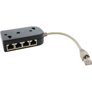 InLine® ISDN Verteiler, 8x RJ45 Buchse, 15cm Kabel, mit Endwiderständen 69938