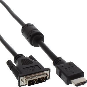 InLine® HDMI-DVI Adapterkabel, 19pol Stecker auf 18+1 Stecker, mit Ferrit, 1,5m 17664