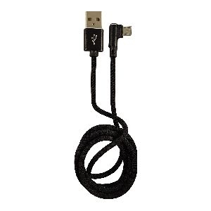 LC-Power LC-C-USB-MICRO-1M-2 USB A zu Micro-USB Kabel, schwarz, gewinkelt, 1m 31332B