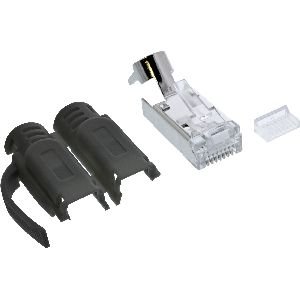 InLine® Crimpstecker Cat.6A RJ45 geschirmt, 3-teilig schwarz 100er Pack 76016S