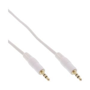 InLine® Klinke Kabel, 3,5mm Stecker / Stecker, Stereo, weiß / gold, 5m 99939W