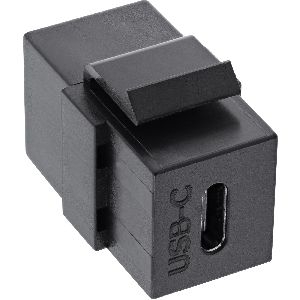 InLine® USB 3.1 Keystone Snap-In Einsatz, USB-C Buchse / Buchse, schwarz 76201Z