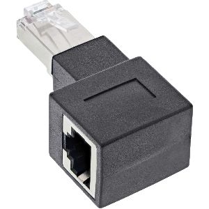 InLine® Patchkabel-Adapter Cat.6A, RJ45 Stecker/Buchse, 90° rechts gewinkelt 69991C