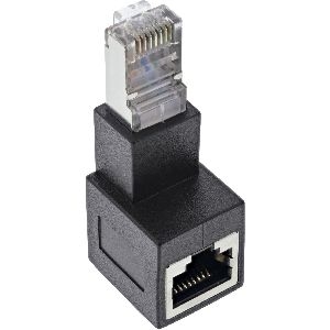 InLine® Patchkabel-Adapter Cat.6A, RJ45 Stecker/Buchse, 90° nach unten gewinkelt 69991B