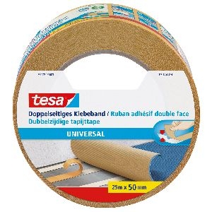 tesa® Doppelseitiges Klebeband, universal, 25m x 50mm, beige 11621J