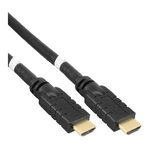 InLine® HDMI-High Speed Kabel mit Ethernet, ST / ST, aktiv, schwarz / gold, 30m 17030P