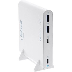 InLine® USB Netzteil, GaN Ladegerät, 4-Port, 2x USB-C + 2x USB-A, 120W, weiß 31515W