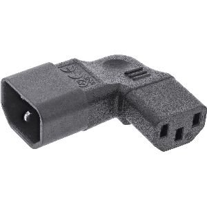 InLine® Netzadapter IEC 60320 C14 / C13, L/R gewinkelt, 3pol. Kaltgeräte 16723E