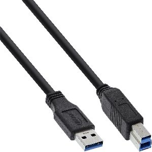 InLine® USB 3.2 Gen.1 Kabel, A an B, schwarz, 0,5m 35305