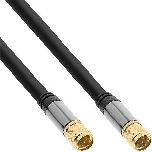 InLine® Premium SAT-Kabel, 4x geschirmt, 2x F-Stecker, >110dB, schwarz, 10m 69110P