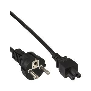 InLine® Netzkabel für Notebook, 3pol Kupplung, schwarz, 0,5m 16656O