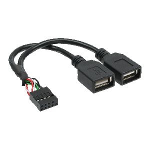 InLine® USB 2.0 Adapterkabel, 2x Buchse A auf Pfostenanschluss 33440M