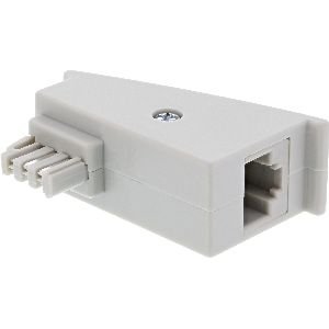 InLine® TAE-F Adapter, TAE-F Stecker auf RJ45 Buchse, 8P2C für Fritzbox, grau 69949