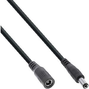 InLine® DC Verlängerungskabel, DC Stecker/Buchse 5,5x2,5mm, AWG 18, schwarz 1m 26901G