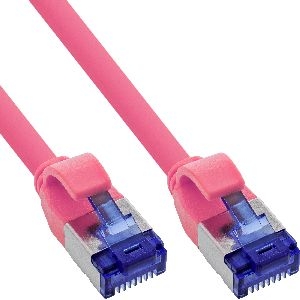 InLine® Patchkabel Slim, Cat.6A, S/FTP, TPE (LSZH) flexibel, PoE, magenta, 5m 74905M